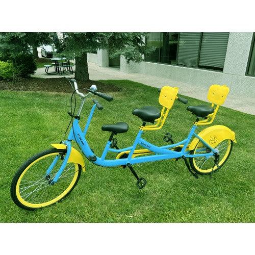 TOYTEXX  24 inch Wheels 2-Seat Tandem Bike with Child Seat Family Cruise Comfort Bicycle (Blue) - Toytexx TOYTEXX  24 inch Wheels 2-Seat Tandem Bike with Child Seat Family Cruise Comfort Bicycle (Blue) - Toytexx
